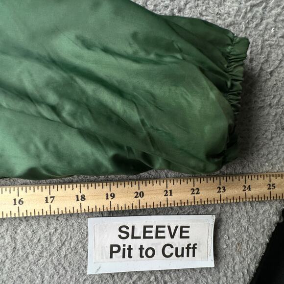 Vintage 70s Sears Snap Button Nylon Lined Coach Jacket Mens XL Tall Green Lined - Picture 5 of 12